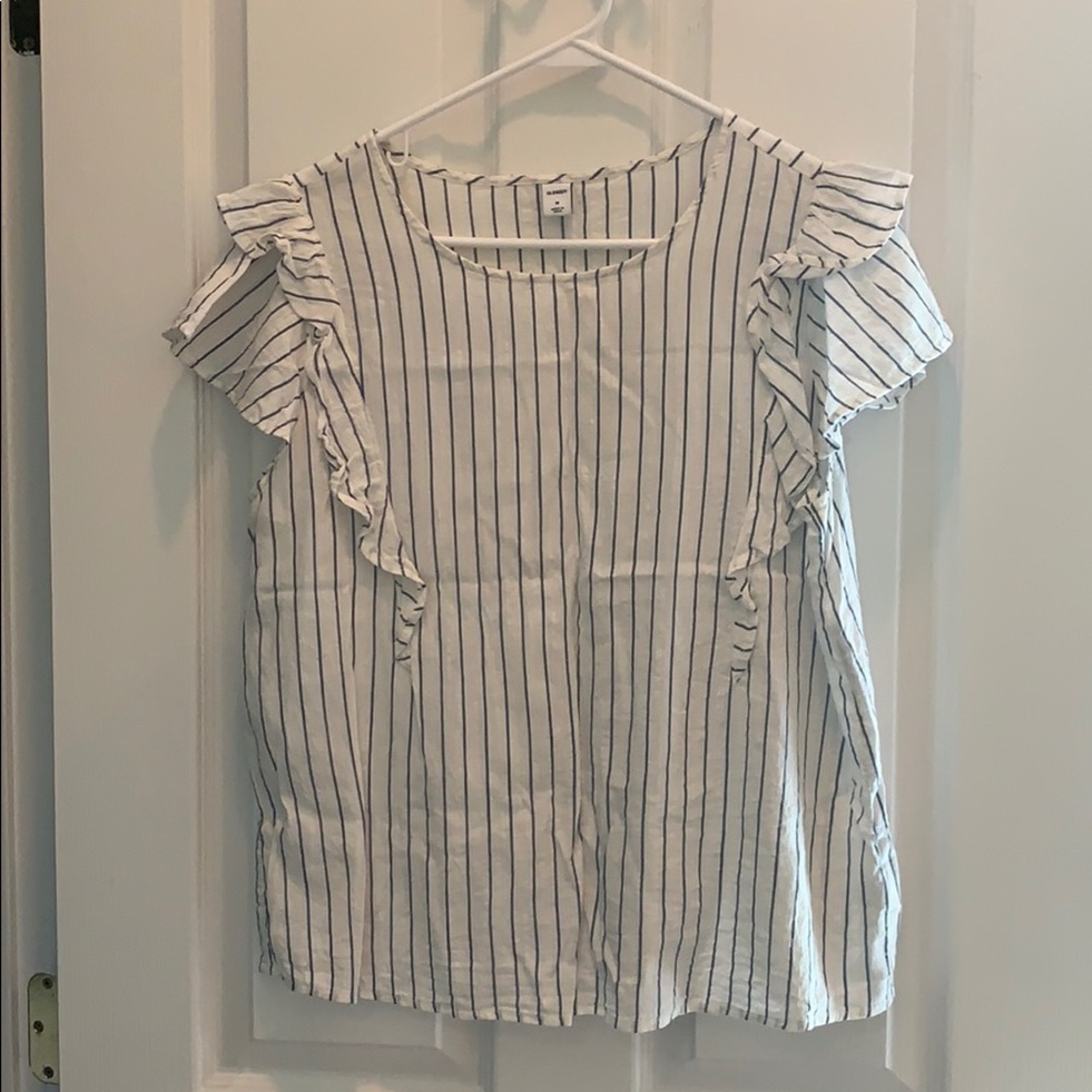 Old Navy Ruffled Sleeve Top Striped